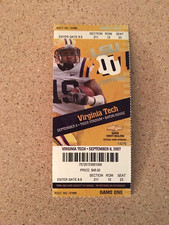 2007 LSU TIGERS VIRGINIA TECH HOKIES OLD FOOTBALL TICKET NATIONAL CHAMPIONSHIP