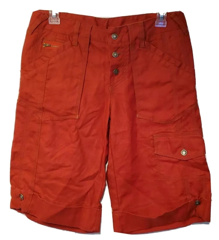 Pantalones Cortos Boston Proper Mujer 4 Rojo Puños Cortos Bolsillos Informales  Foto 3 de 4