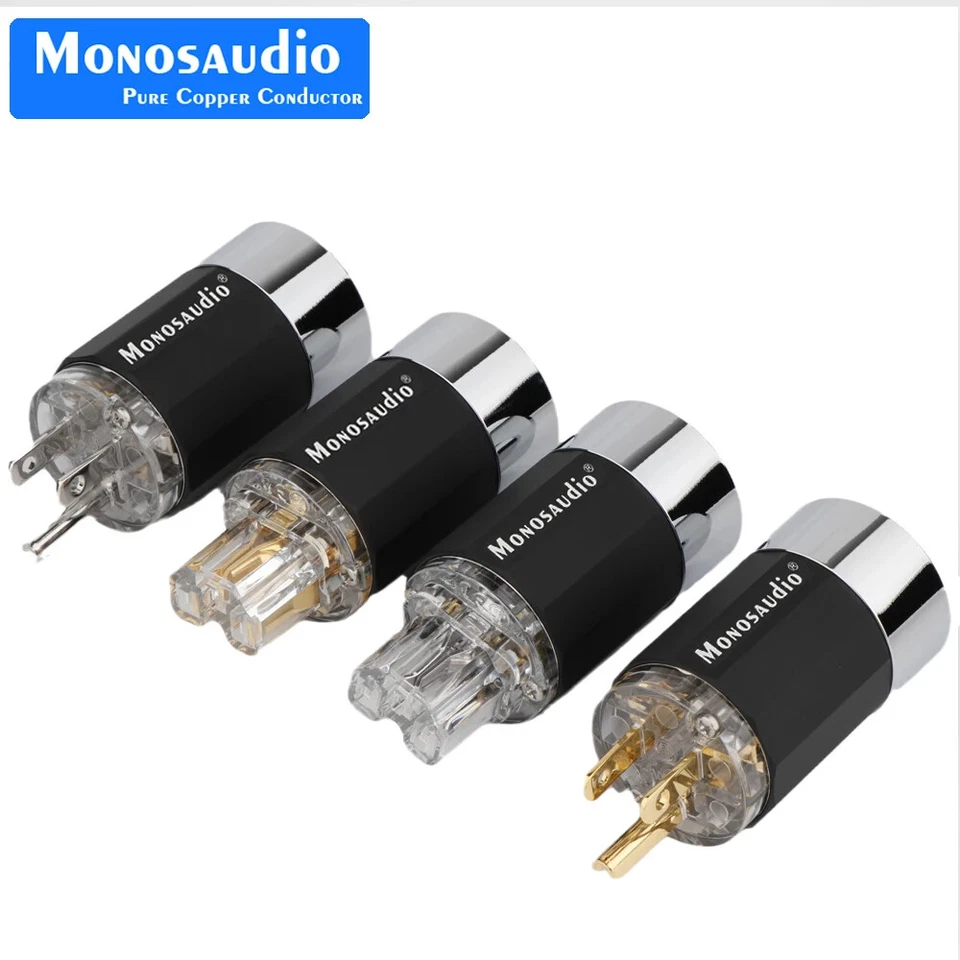Monosaudio 4N Pure Copper US/EU AC Power Plug Power Connector HiFi Schuko Plug ~ - Image 2 of 4