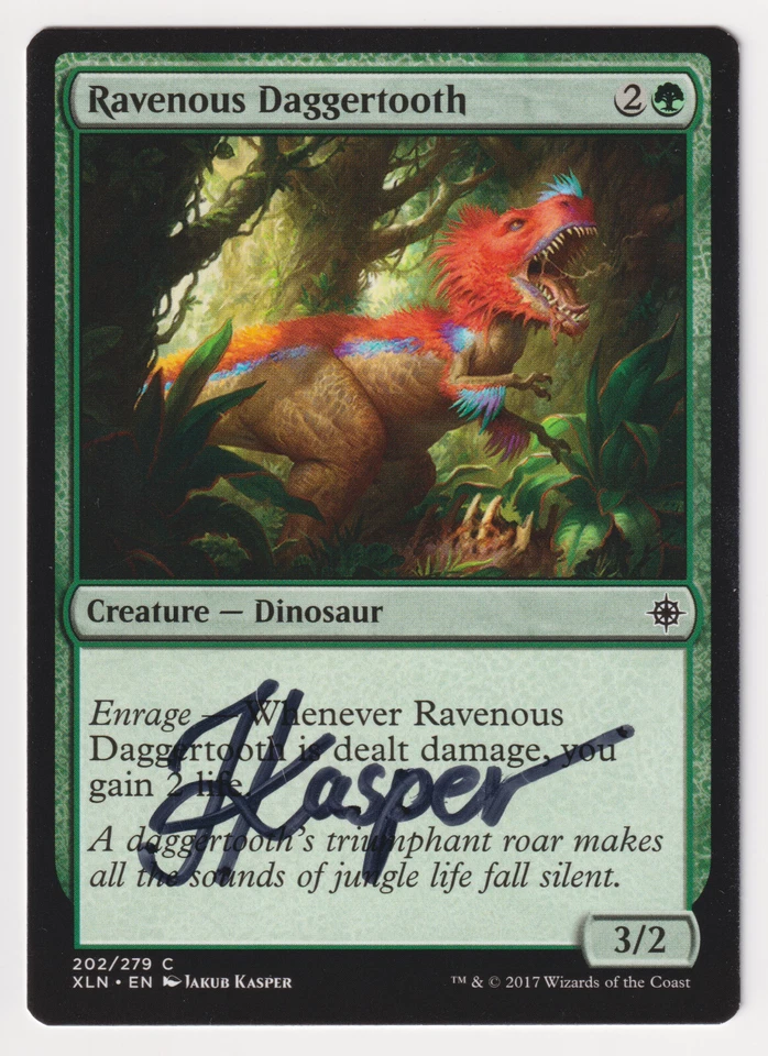 Painted Signed Ravenous Daggertooth Proof Sketch LP Artist Jakub Kasper MTG AP! - Image 2 of 2