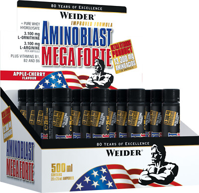 77 /L Weider Amino Blast Mega Forte / 20 x 25ml Ampullen Aminosäure Fitness