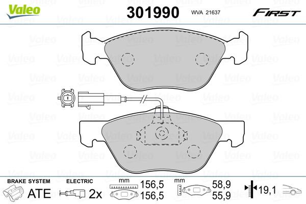 301990 VALEO Brake Pad Set, disc brake for ALFA ROMEO,FIAT,LANCIA