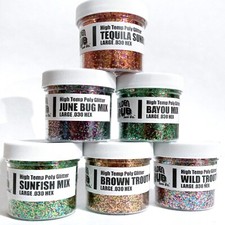 NEW 6 Pack of LARGE .030 Glitter Mixes WILD TROUT, JUNE BUG, TEQUILA, BAYOU, ETC