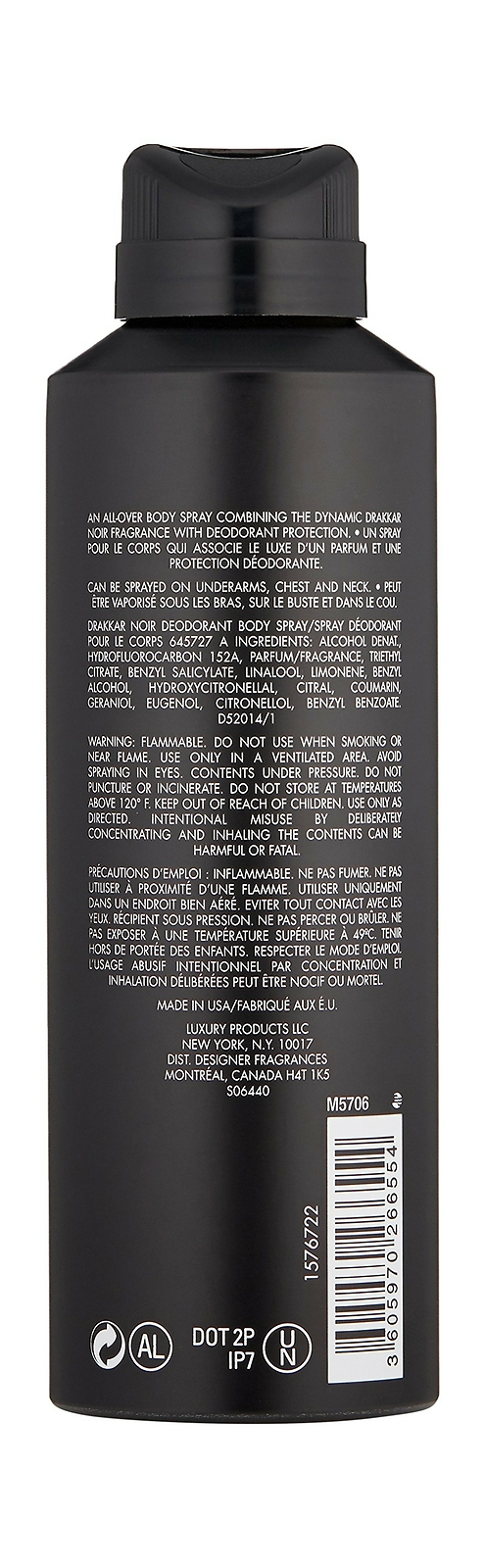 Drakkar Noir/Guy Laroche Body Mist 6.0 Oz (M)