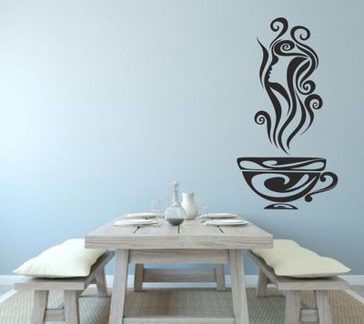 Wandtattoo Wandaufkleber Aufkleber Küche kochen KAFFEE TASSE Style Woman 14
