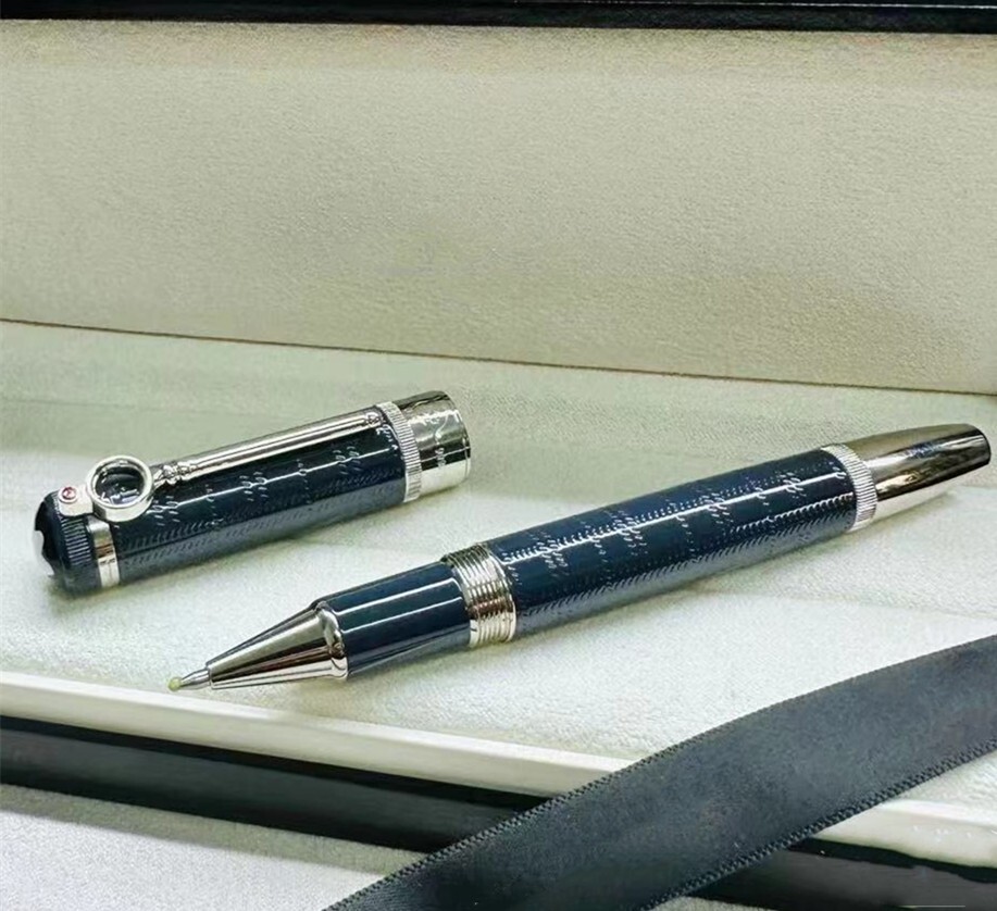 Deluxe Writers Series Blue - Silver Clip 0.7mm Rollerball Pen No Box