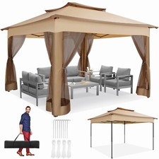 3x3m/3,3x3,3m Pop Up Gazebo Pieghevole Tenda da Giardino Gazebo Tenda per Feste Protezione UV