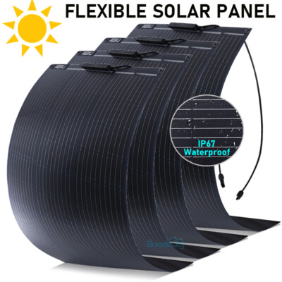 200 400W ETFE Flexible Solar Panel 12V Waterproof RV Camping Off-Grid Rooftop