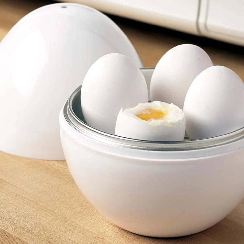 Egg Cooker with 4 Capacity Microwave Maker, White Egg Cooker with 4 Capacity Microwave Maker, White