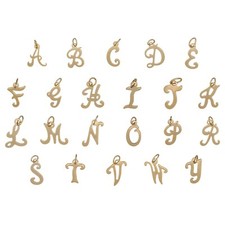 9ct Gold Pendant Charm Alphabet Initial Script Letter 375 Italian Jewellery A-Z