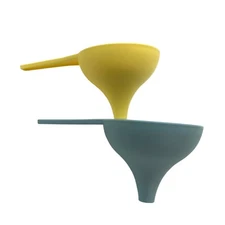 Tupperware Funnel Large Hershey Kiss Shape Set of 2 VTG NEW Yellow Light Blue