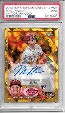 2023 Topps Chrome Sapphire Update MATT MCLAIN GOLD REFRACTOR AUTO RC /50 PSA 9!