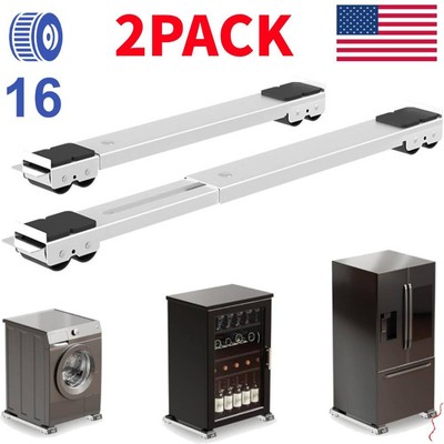 2x Heavy Duty Appliance Rollers,Adjustable Base For Washer and Dryer,Easily Move
