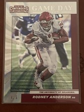 2019 Panini Contenders Draft Picks Game Day Ticket Rodney Anderson #9 #/d 5 OU