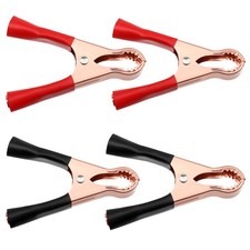 4 Pcs Insulated Alligator Clips 50A Heavy Duty Clamps Black Red Automotive Batte