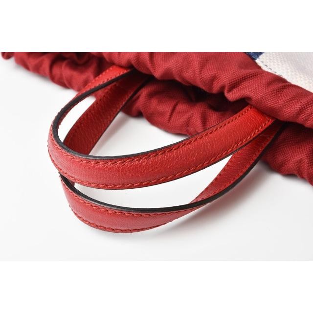 Gucci Backpack Drawstring GUCCI Striped Canvas Le… - image 7