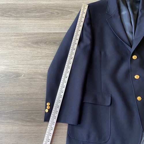 Orvis Blazer Blu Navy Bottoni Oro Misto Lana Cappotto Sportivo Uomo 48R Made in USA - Foto 5 di 10