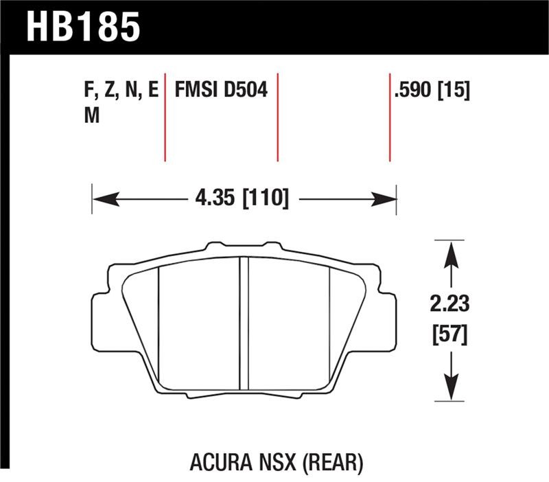 Hawk Performance HPS Street Brake Pads HB185F.590 - 1991-2005 Acura NSX