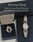 old pawn native American stirling silver hand made vtg watch ring matching set j — photo 3