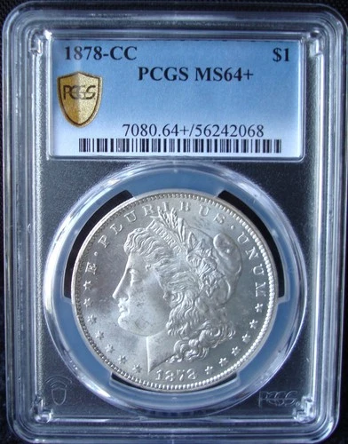 1878-CC Morgan Silver Dollar - PCGS MS 64+ - Gold Shield