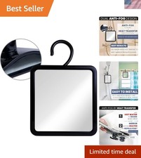 Dual Anti-Fog Shower Mirror: Fogless, Shatterproof, 8" x 7" for Easy Grooming