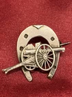 WW1 French 75 Gun Silver Sweetheart Brooch w/fixing