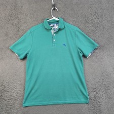 Tommy Bahama Polo Shirt Mens Large Green IslandZone Marlin Logo Golf