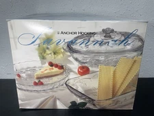 Anchor Hocking Savannah Ovenware Set Lasagna Quiche Oval Casserole W/ Lid NIB