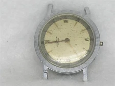 RARE 34MM UNIVERSAL GENEVE STAINLESS MILITARY WRIST WATCH CAL. 265 PARTS, REPAIR