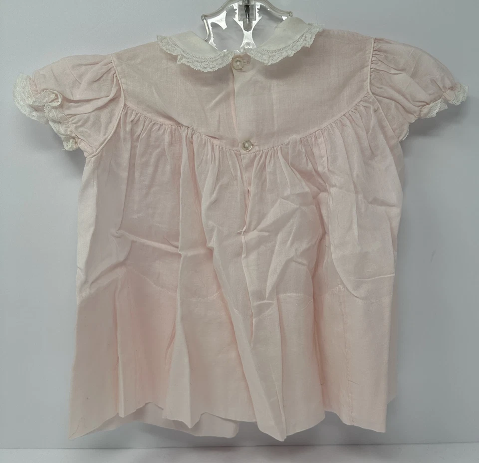 Vestido rosa vintage de los hermanos Feltman para niñas pequeñas Filipinas 100 % algodón Foto 3 de 4