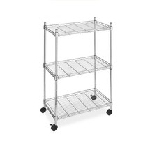 Carrello America Scaffale in Metallo Acciaio Filo Cromato 3 Piani 36x61x83 H