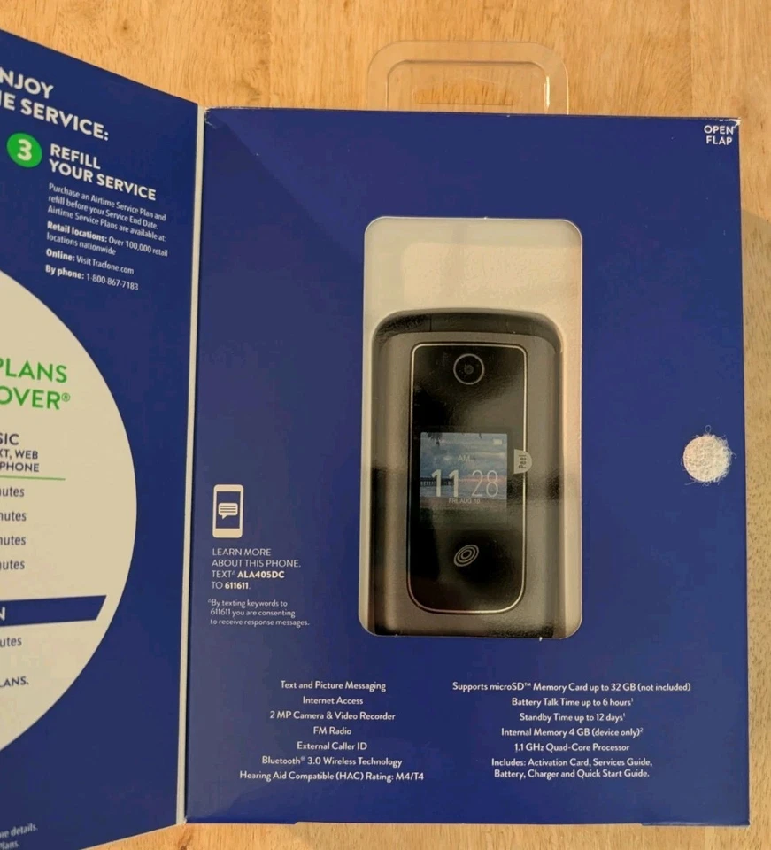 Alcatel MyFlip Tracfone Cellphone Flip Cellular Phone New In Box — READ LISTING - Image 2 of 4