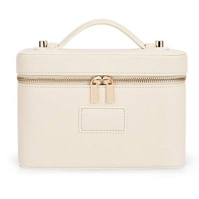Makeup Bag Vanity Case for Women Leather Cosmetic Bag Travel Toiletry Bags Po...