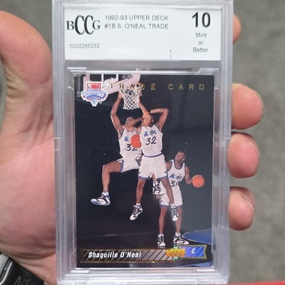 Upper Deck 1992-93 Trade Card. Shaquille O'Neal RC #1B Orlando Magic BCCG 10