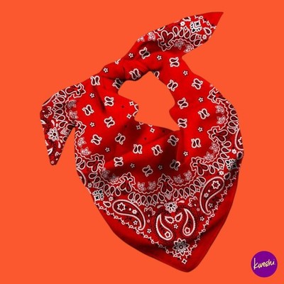 EVERY-VILLE Unisex Paisley Bandana, 100% Baumwolle, rot, 55x55cm