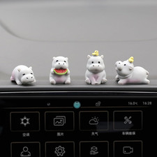 Hippos Car Dashboard Decorations Interior, 4 Pcs Mini Hippo Figurine Cute Car Ac