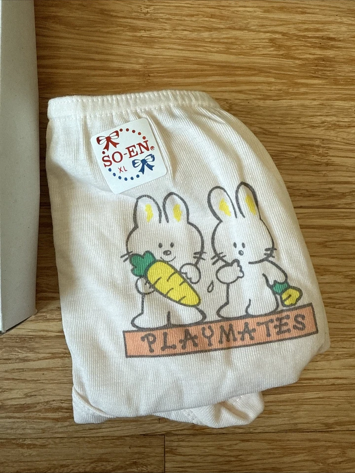 De colección SO-EN Bragas Niño Pequeño XL Paquete de 12 SOEN Bunny Ropa Interior Bragas Años 90 Nuevo de Lote Antiguo Foto 3 de 4