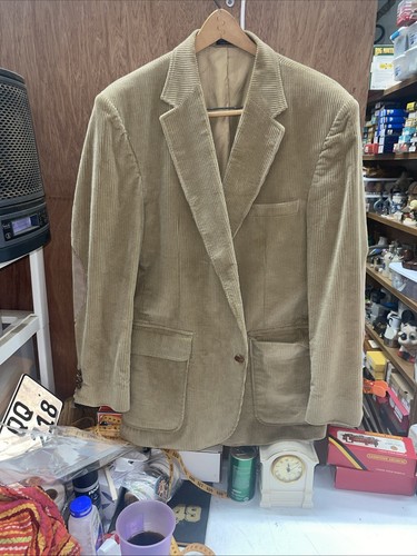 Vintage Orvis Sportcoat 44R Men Corduroy Blazer Jacket Leather Elbow Patches USA