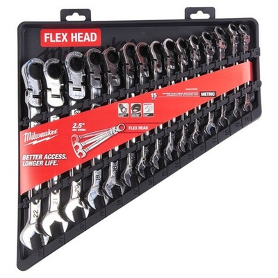MAX BITE Flexibler Kopf Spezialeinsätze Kombination Schraubenschlüssel - 15 Stück Set - MILWAUKEE