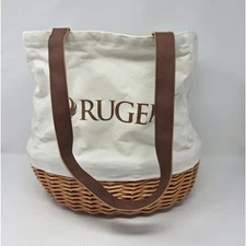 NWT Ruger Coronado Canvas & Willow Basket Tote by Picnic Time