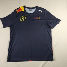 Red Bull Racing Shirt Mens XL Navy Puma Formula 1 F1 Racing Driver 11 Tee