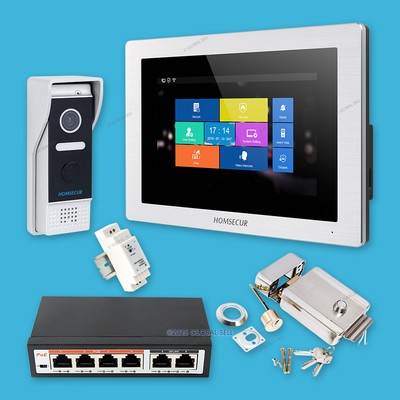 HOMSECUR 7'' WIFI IP Video&Audio Smart Doorbell Electric Lock with Keys Included