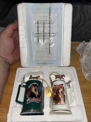Budweiser Clydesdale Ornaments Beer Steins Free Spirit & Holiday Clydesdales - Picture 1 of 8