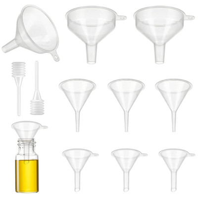 9 Pack Small Funnel Kit 3 Sizes with Droppers for Kitchen Bottles, Essential Oil