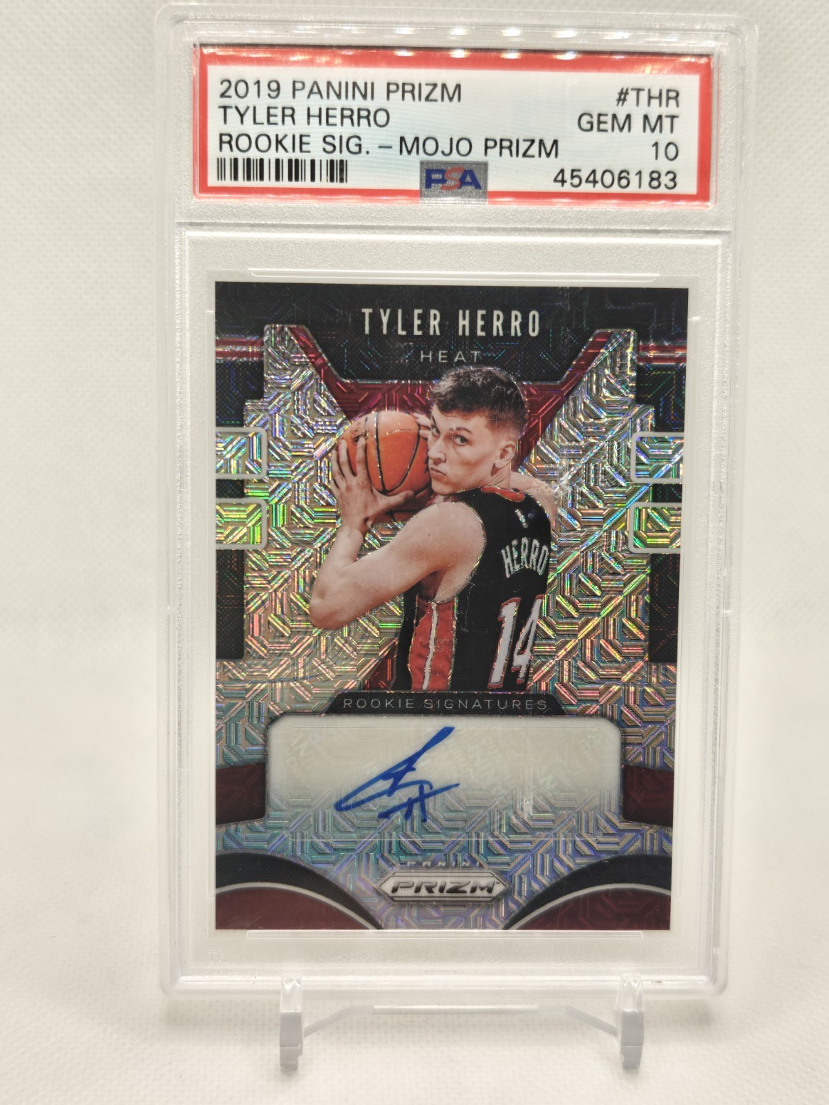 2019 Panini Prizm Rookie Signatures Mojo Prizm Tyler Herro Auto /25 PSA 10 Pop 1