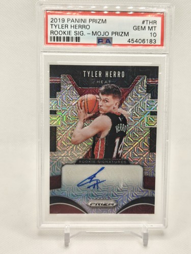 2019 Panini Prizm Rookie Signatures Mojo Prizm Tyler Herro Auto /25 PSA 10 Pop 1