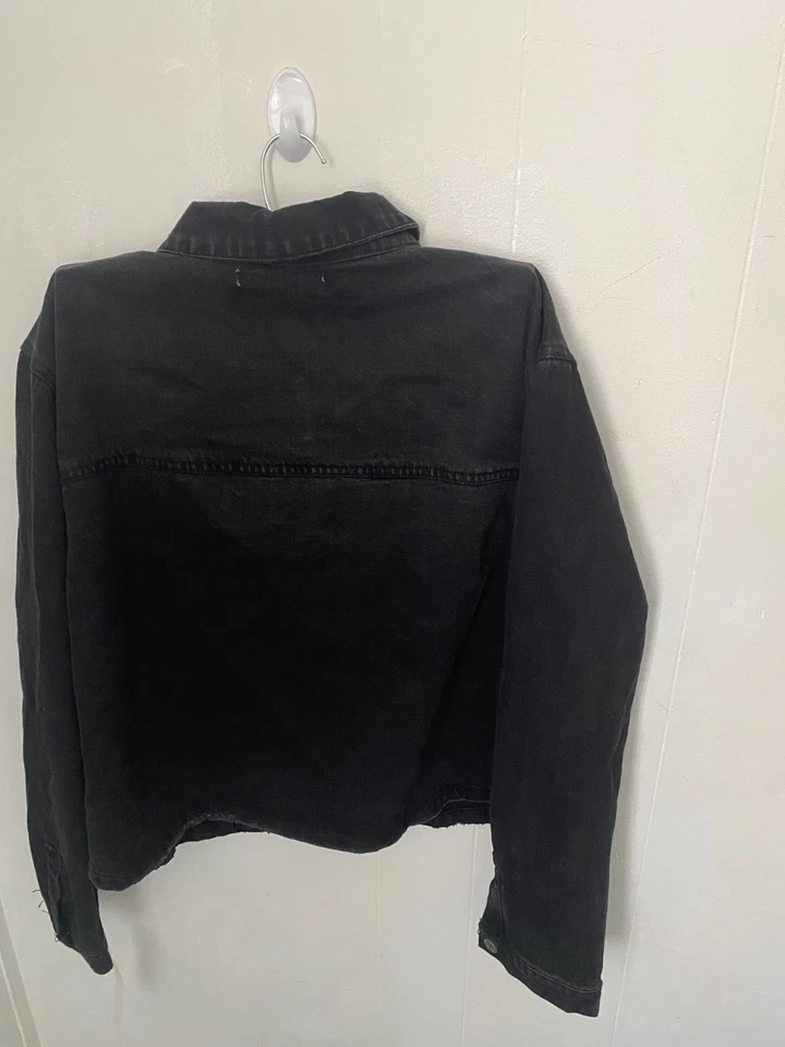 Crave Fame Womens Black Denim Jacket Outerwear Size NWT - L, S, XL, XS-6 Pieces - Image 2 of 2