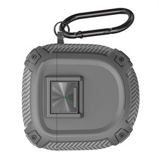 Grey Shockproof Case Cover w/ Carabiner For Bose QuietComfort Earbuds II/Ultra