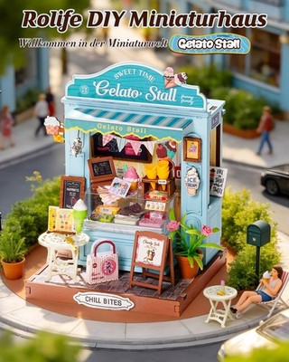 Rolife 3D Puzzle Gelato Stall DIY Miniaturhaus für Erwachsene Spielzeug Geschenk