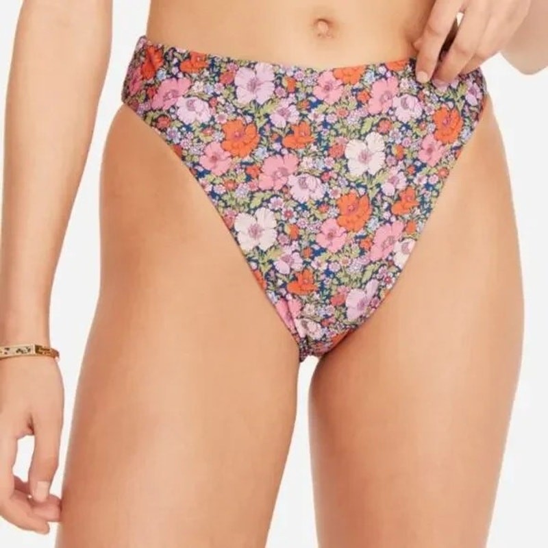 NWT J.Crew high-rise cheeky bikini bottom in Liberty Fabric floral Plus 3X BF103